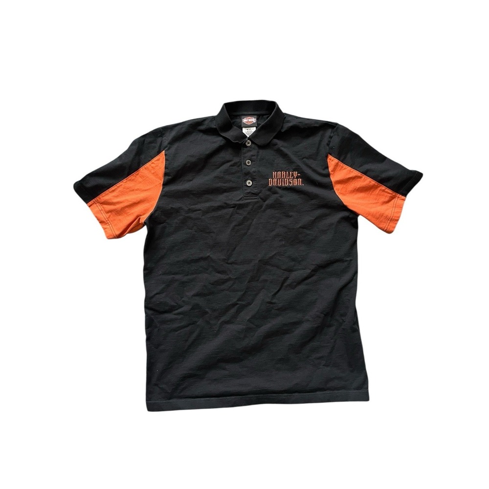 Harley Davidson Motorcycles Mens Large Polo Shirt Live Free Ride Hard Back Hit